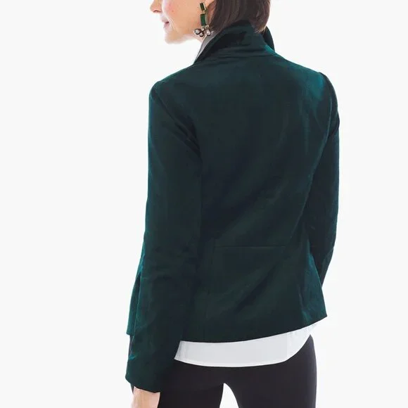 Chico's Velour Velvet Blazer Jacket Size 1 - Picture 7 of 16